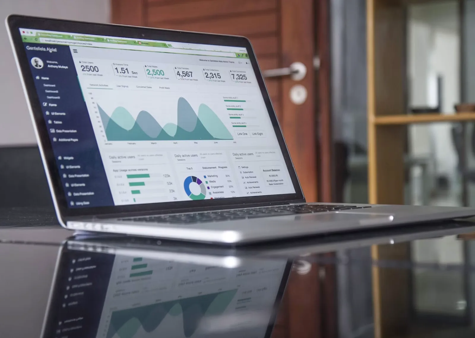Tablero de gestión y datos abiertos en un computador